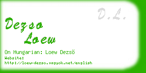 dezso loew business card